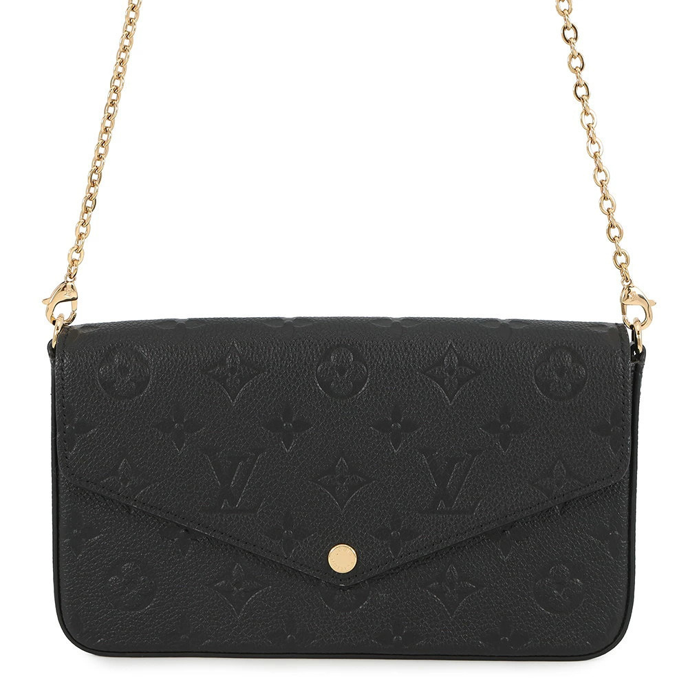 Louis Vuitton Chain Wallet Monogram Empreinte Pochette Felicie Black